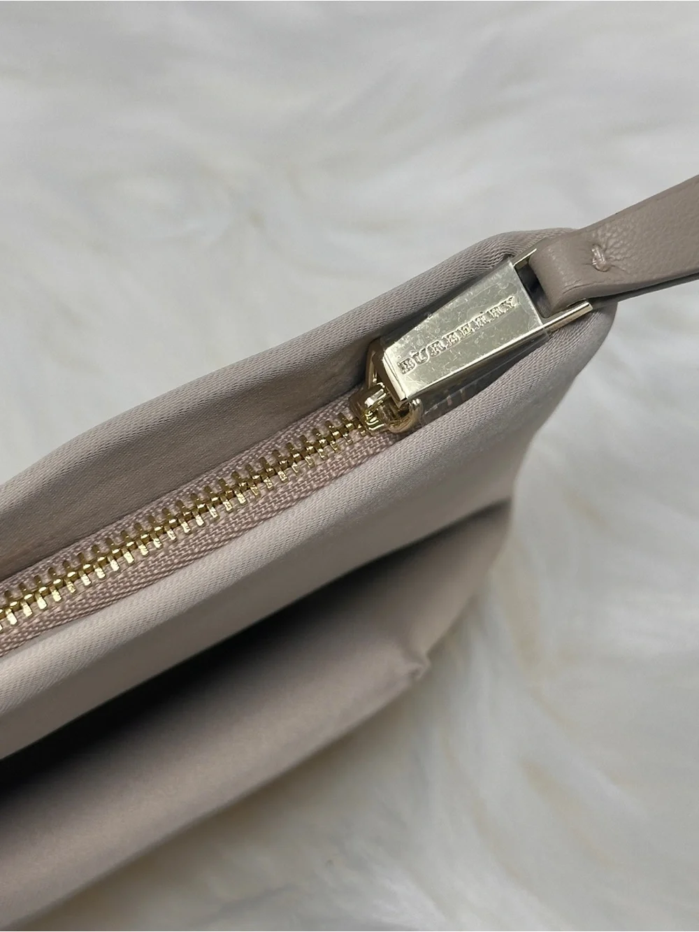 NWOT! Burberry Clutch/Makeup Pouch With Gold Logo